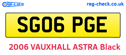 SG06PGE are the vehicle registration plates.