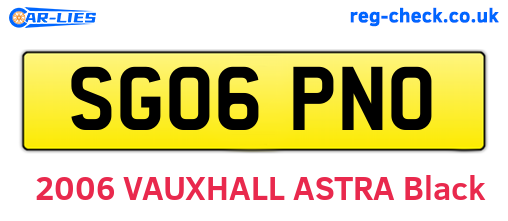 SG06PNO are the vehicle registration plates.