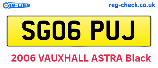 SG06PUJ are the vehicle registration plates.
