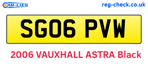 SG06PVW are the vehicle registration plates.