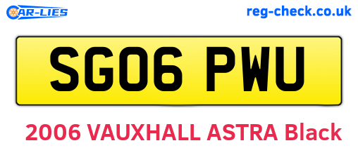 SG06PWU are the vehicle registration plates.