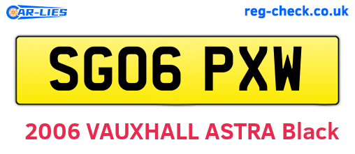 SG06PXW are the vehicle registration plates.