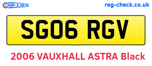 SG06RGV are the vehicle registration plates.