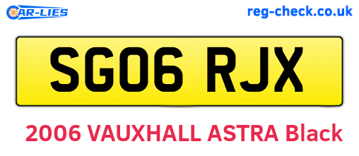 SG06RJX are the vehicle registration plates.