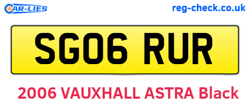 SG06RUR are the vehicle registration plates.