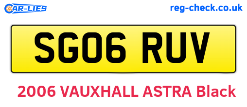 SG06RUV are the vehicle registration plates.