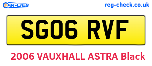SG06RVF are the vehicle registration plates.