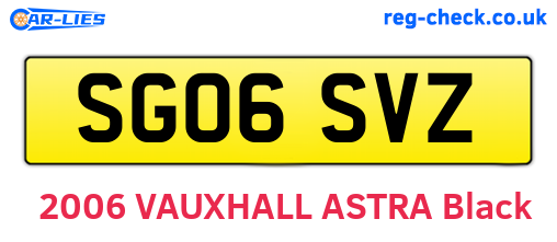 SG06SVZ are the vehicle registration plates.