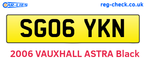 SG06YKN are the vehicle registration plates.