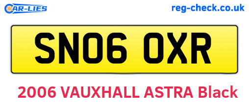 SN06OXR are the vehicle registration plates.