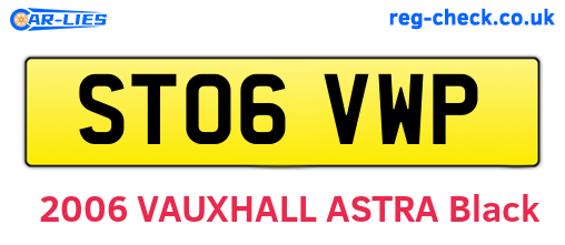 ST06VWP are the vehicle registration plates.