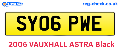 SY06PWE are the vehicle registration plates.