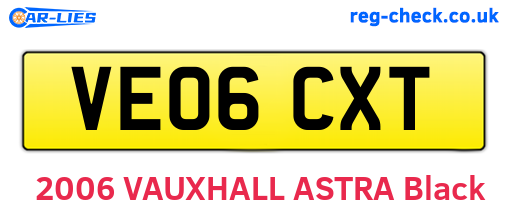 VE06CXT are the vehicle registration plates.