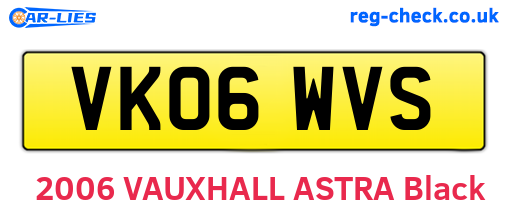 VK06WVS are the vehicle registration plates.