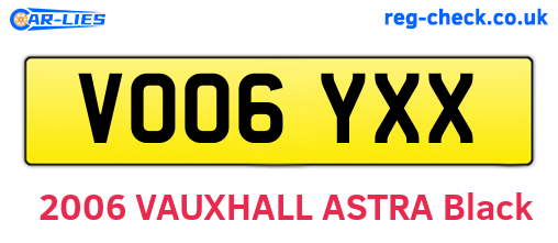 VO06YXX are the vehicle registration plates.
