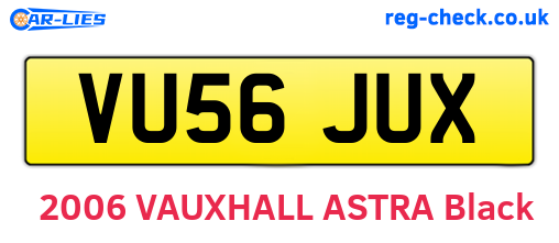 VU56JUX are the vehicle registration plates.