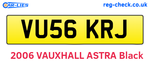 VU56KRJ are the vehicle registration plates.
