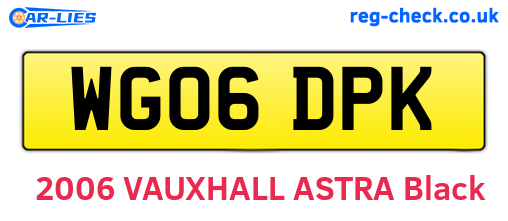 WG06DPK are the vehicle registration plates.