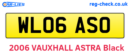 WL06ASO are the vehicle registration plates.