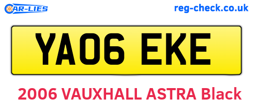 YA06EKE are the vehicle registration plates.