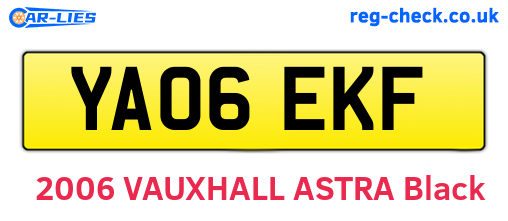 YA06EKF are the vehicle registration plates.