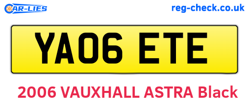 YA06ETE are the vehicle registration plates.