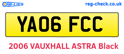 YA06FCC are the vehicle registration plates.