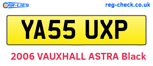 YA55UXP are the vehicle registration plates.
