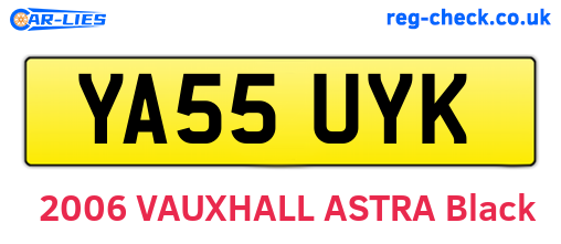 YA55UYK are the vehicle registration plates.