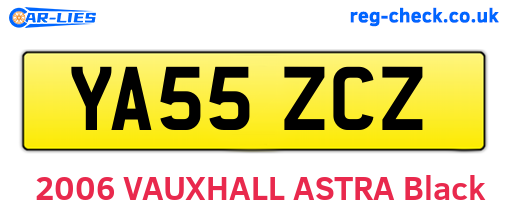 YA55ZCZ are the vehicle registration plates.