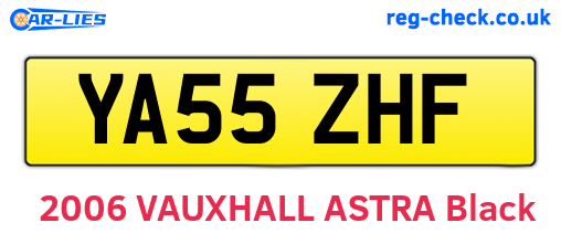 YA55ZHF are the vehicle registration plates.