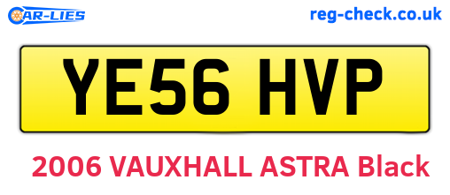 YE56HVP are the vehicle registration plates.