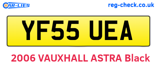 YF55UEA are the vehicle registration plates.