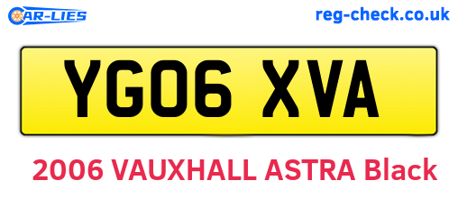 YG06XVA are the vehicle registration plates.