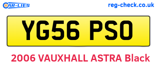 YG56PSO are the vehicle registration plates.
