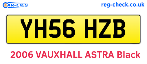 YH56HZB are the vehicle registration plates.