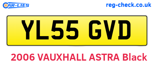 YL55GVD are the vehicle registration plates.