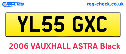 YL55GXC are the vehicle registration plates.
