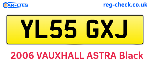 YL55GXJ are the vehicle registration plates.