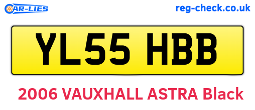 YL55HBB are the vehicle registration plates.