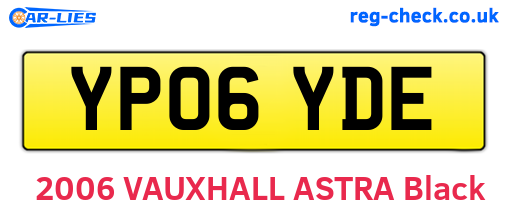 YP06YDE are the vehicle registration plates.