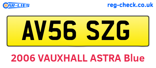 AV56SZG are the vehicle registration plates.
