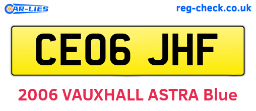 CE06JHF are the vehicle registration plates.