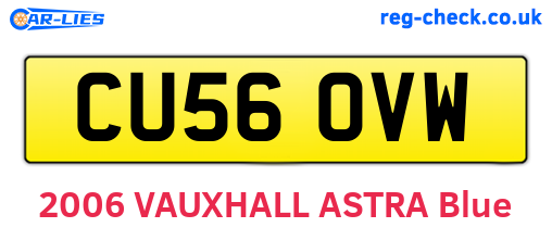 CU56OVW are the vehicle registration plates.