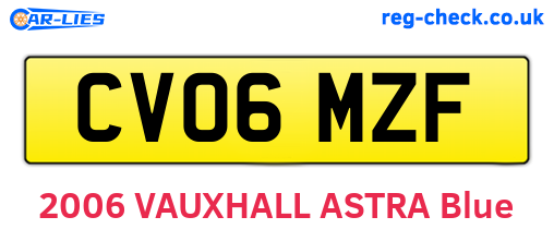 CV06MZF are the vehicle registration plates.