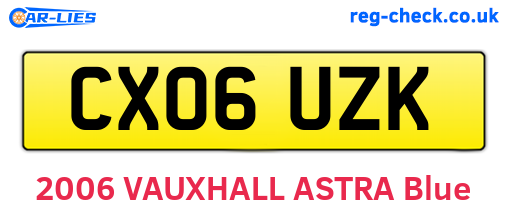 CX06UZK are the vehicle registration plates.