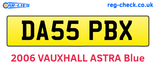DA55PBX are the vehicle registration plates.