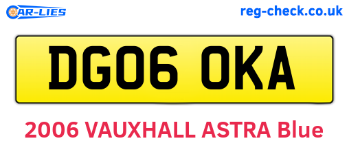 DG06OKA are the vehicle registration plates.