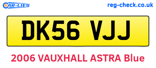 DK56VJJ are the vehicle registration plates.