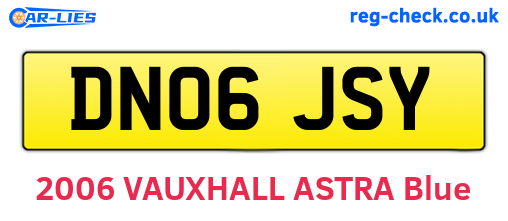 DN06JSY are the vehicle registration plates.